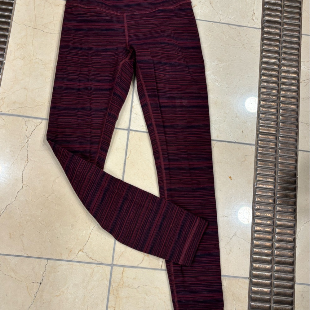 Lululemon Athletica Striped Leggings - Red and Black EUC